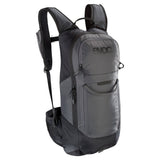 EVOC FR Lite Race Protector Backpack with LITESHIELD shock absorption and ventilation, showing padded straps and protective features.