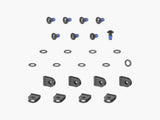 Black Trek Fetch+ 2 foot guard mounting kit with M5 x 10mm screws for secure bike hardware installation.