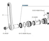 Campagnolo Pro-Tec bearings and seals for Ekar chainset, showing two spare component parts with metal and rubber details.