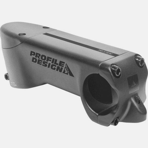 Profile Design TT/Tri stem with 17.5° angle, 80mm length, hydration system, and integrated cable routing on bike handlebar component
