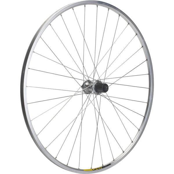 Silver M Part Wheels road rear wheel with Mavic Open Elite rim and Shimano RS400 hub, 700c size for cycling components.