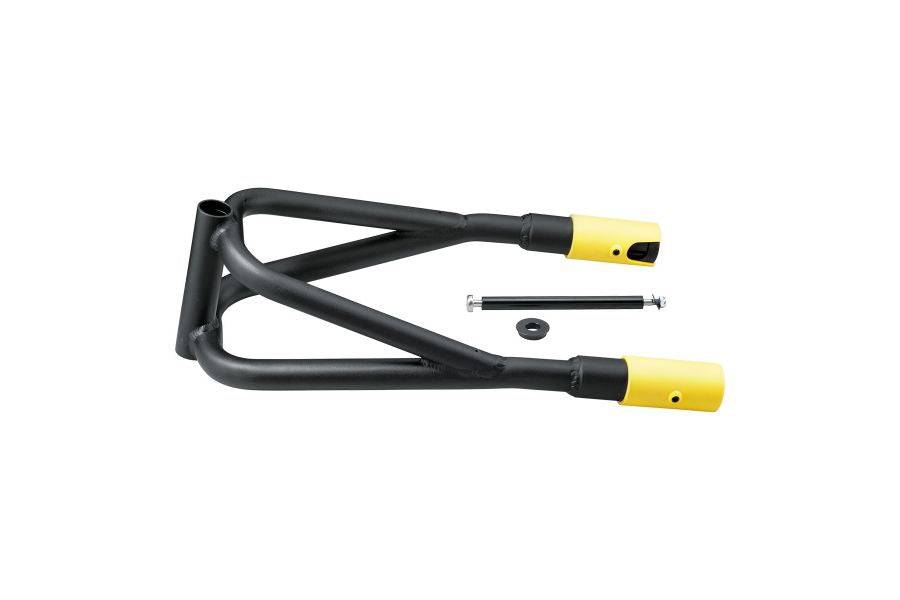 Topeak Spare Trailer Yoke with Slidelock QR attachment for Journey trailer, black and yellow accessory for bike trailer.