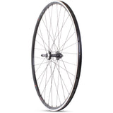 Black M Part Wheels 700c road rear quick release wheel with rim brake compatibility, shown with quick release screw on axle.