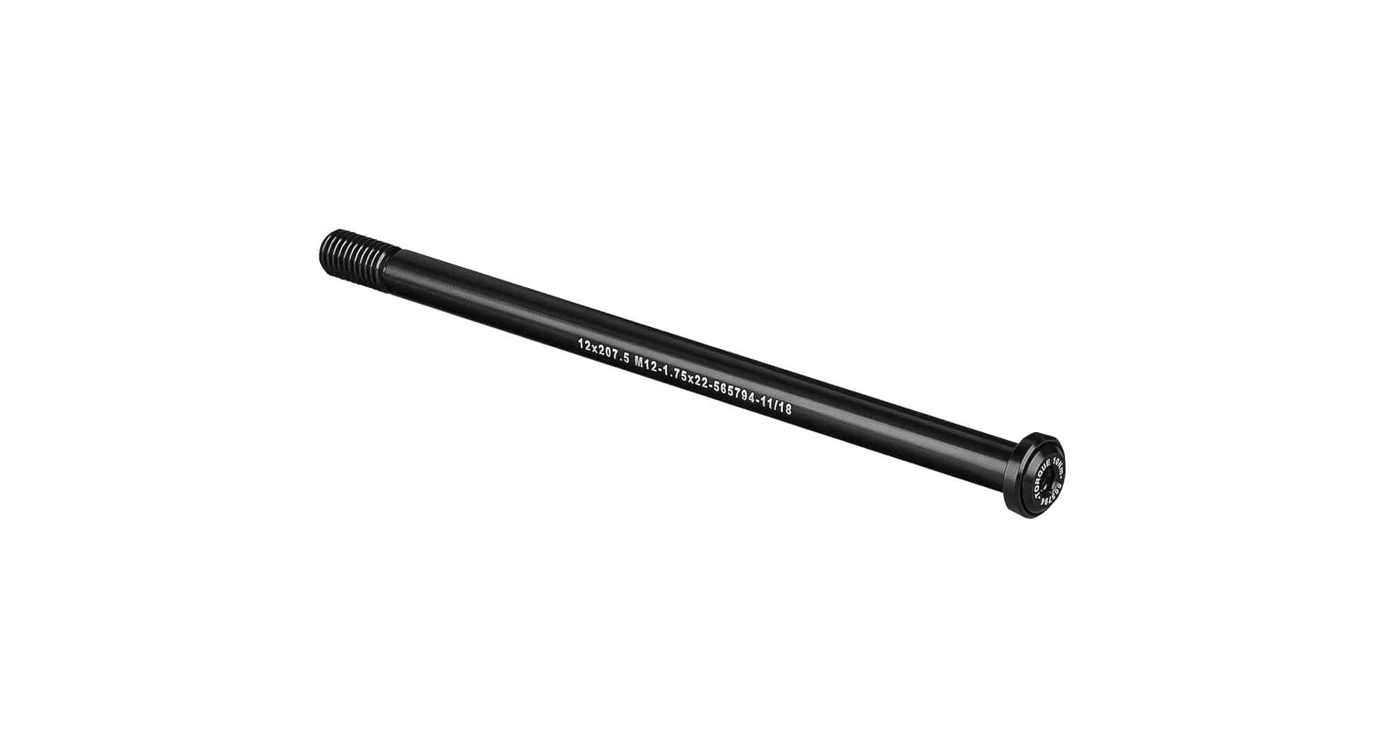 Bontrager Switch Lever Rear Thru-Axle in black, 207.6mm, for secure bicycle wheel attachment, component part for bike maintenance.