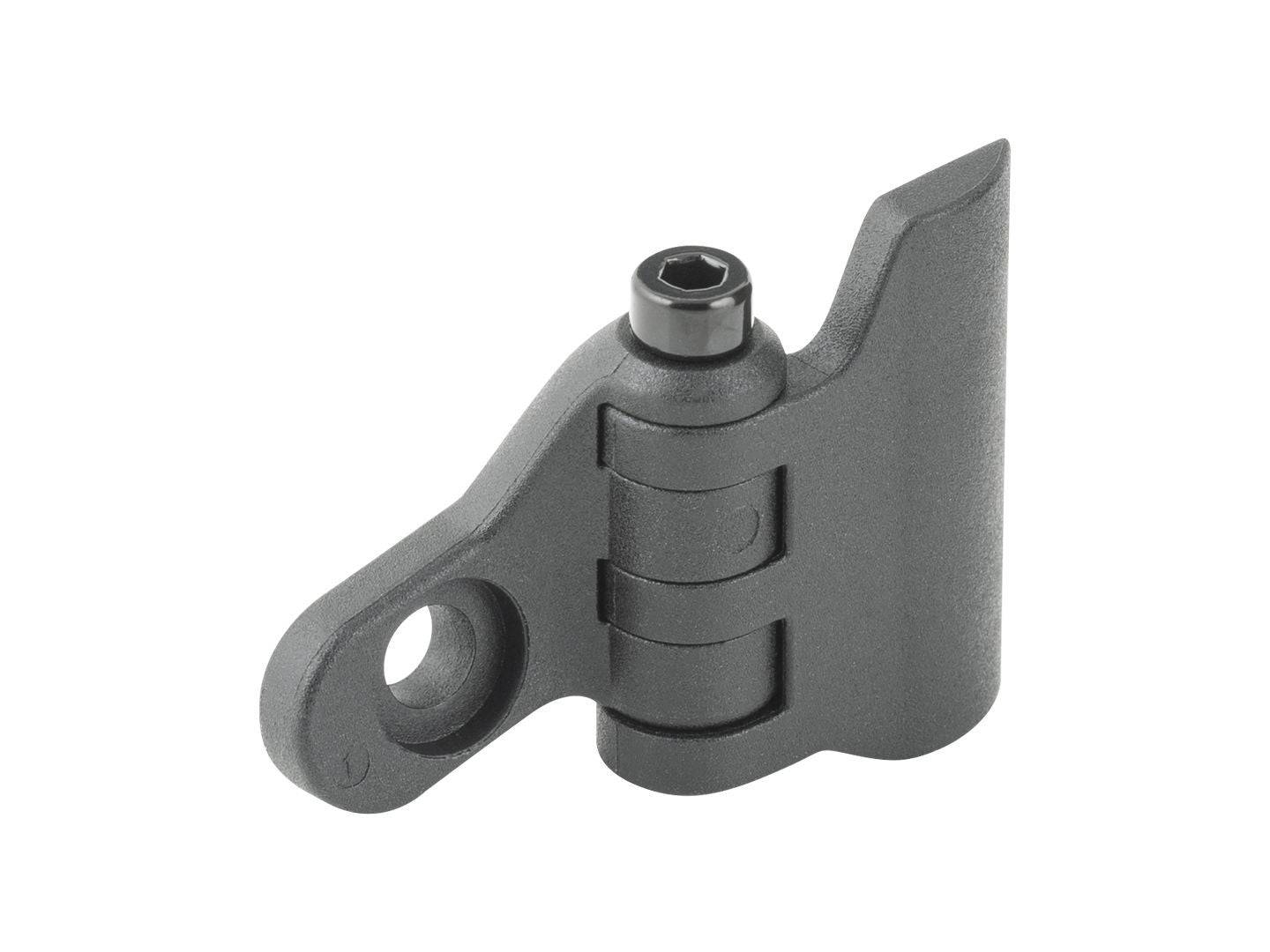 Trek road bike adjustable chainkeeper in black preventing chain drops, easy to install on bicycle components.
