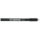 Zefal hand pump for ATB bikes with flexible Schrader and Presta valve adapters, compact bike accessories for inflating tires.