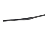 Bontrager Urban 31.8mm carbon cruiser handlebar, 690mm wide with 5mm rise, black, designed for bike components.