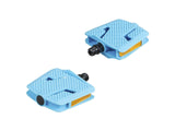 Trek Kids' Large Platform Pedals with 9/16-inch axles in UltraViolet color, flat design, suitable for children's bikes.