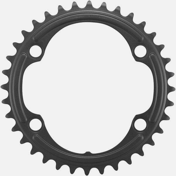 Shimano 105 FC-R7100 12-speed 36-tooth inner chainring for 52/36T crankset, bike component with metallic finish.