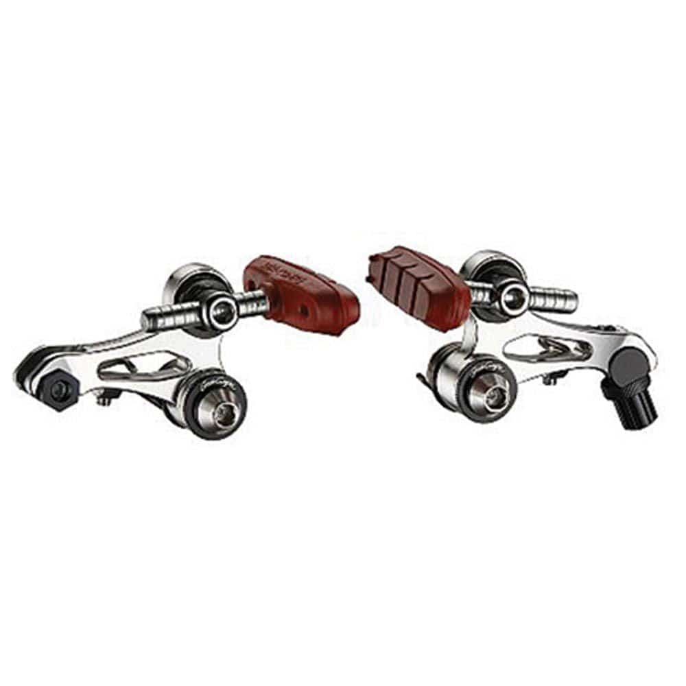 Dia-Compe Gran Compe 999 cantilever brakes with OPC-12 brown pads, showing the brake arms and pad contact surfaces.