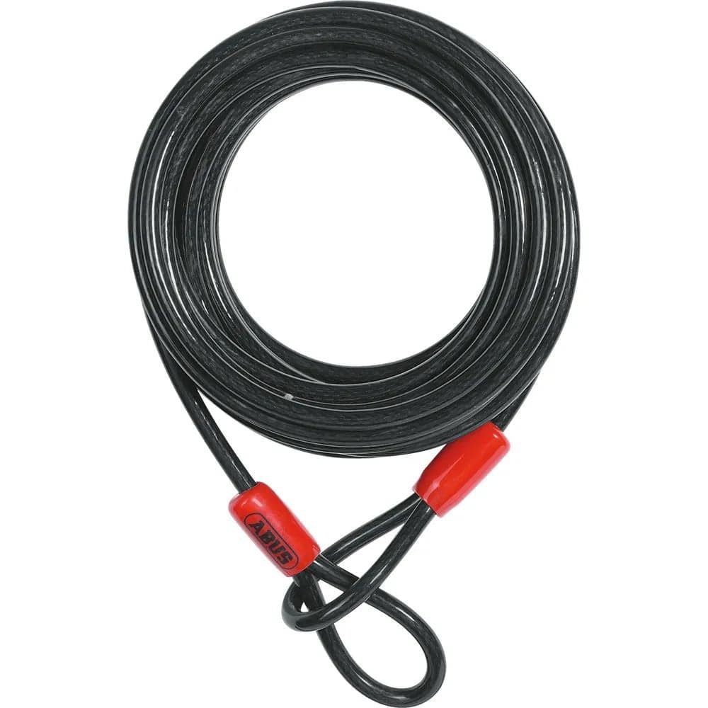 ABUS Cobra 10/220 loop cable lock for bike accessories with protective coating, flexible security cable in black.