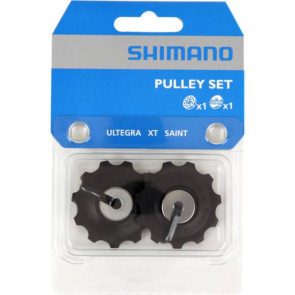 Shimano Ultegra RD-6700/6770 rear derailleur pulley set for bike components, compatible with Deore XT and Saint series.