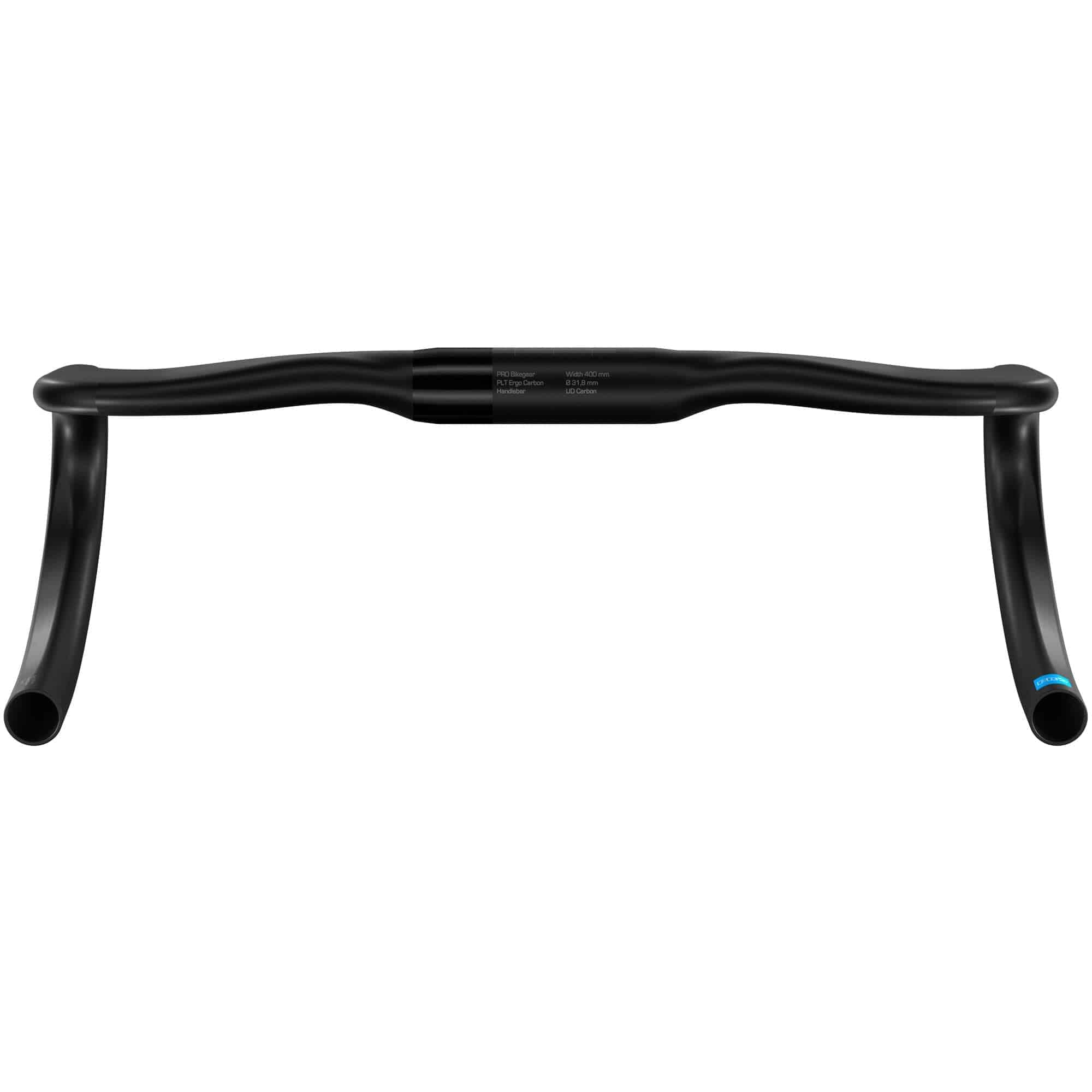 PRO PLT Ergo Carbon 31.8mm road handlebar with ergonomic design and cable groove for enhanced comfort and aerodynamics.