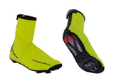 BBB WaterFlex Shoe Covers V2 overshoes, waterproof and reflective, shown on a pair of shoes for outdoor protection and visibility.