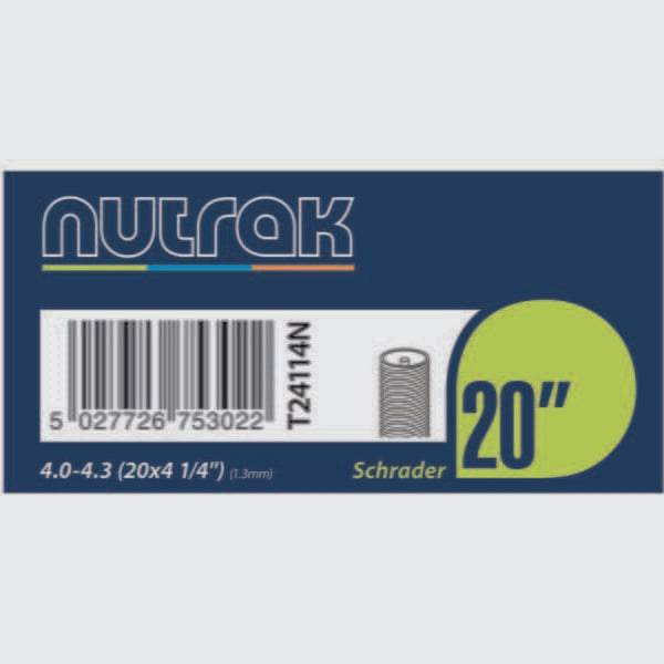 Nutrak eCargo bike inner tube with 35mm Schrader valve, durable butyl rubber replacement for electric cargo bikes.