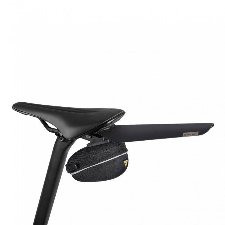 Topeak Flashfender Deluxe Duo Fixer bike fender with black and transparent brackets, designed for bike mud protection.