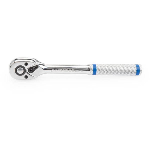 Park Tool SWR-8 3/8" drive ratchet handle with quick release and reversible mechanism, used for workshop tool adjustments.