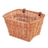 Handwoven Passport front mount bike basket with wicker design for passport panniers and accessories.