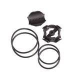 Lezyne GPS O-Ring Set with X-Lock and Forward Mount in black, accessory kit for bike GPS mounting and secure attachment.