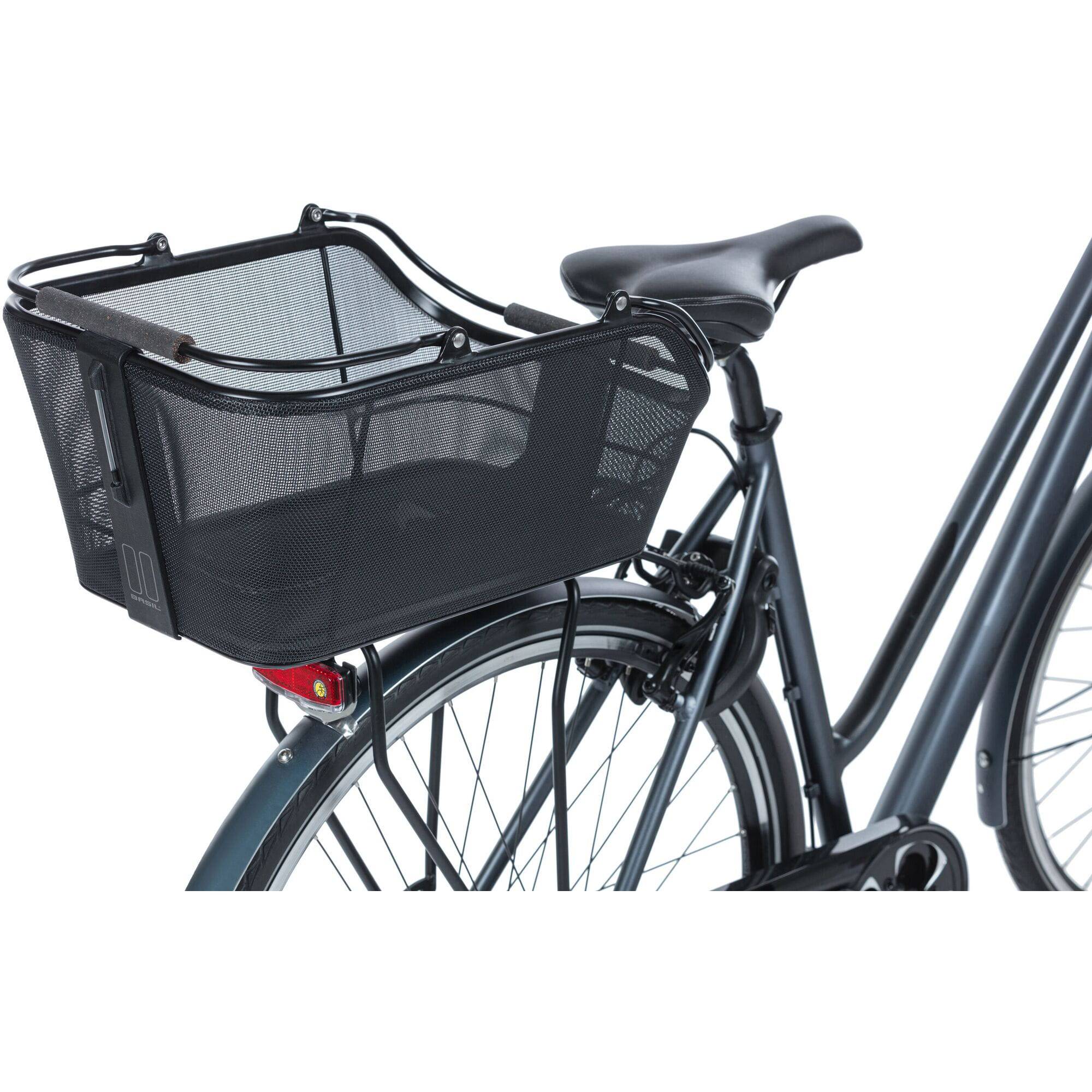Basil Cento Tech Fiber Nordlicht MIK - bicycle basket - rear - solid black