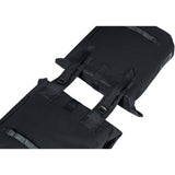 Black Basil City Double Bicycle Bag with water-repellent fabric, reflective panels, and spacious 28-32L capacity for cycling accessories.