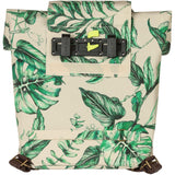 Basil Ever-Green bicycle daypack in green with water-repellent fabric and hook-on system, designed for eco-friendly cycling accessories.