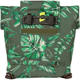 Basil Ever-Green bicycle daypack with eco-friendly water-repellent fabric and hook-on system, shown in black with front zipper pocket.
