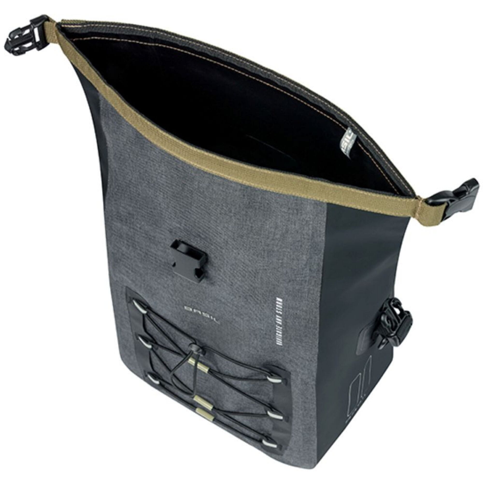 Basil Navigator Storm Medium, single pannier bag,MIK Hooks, 12-15L, black