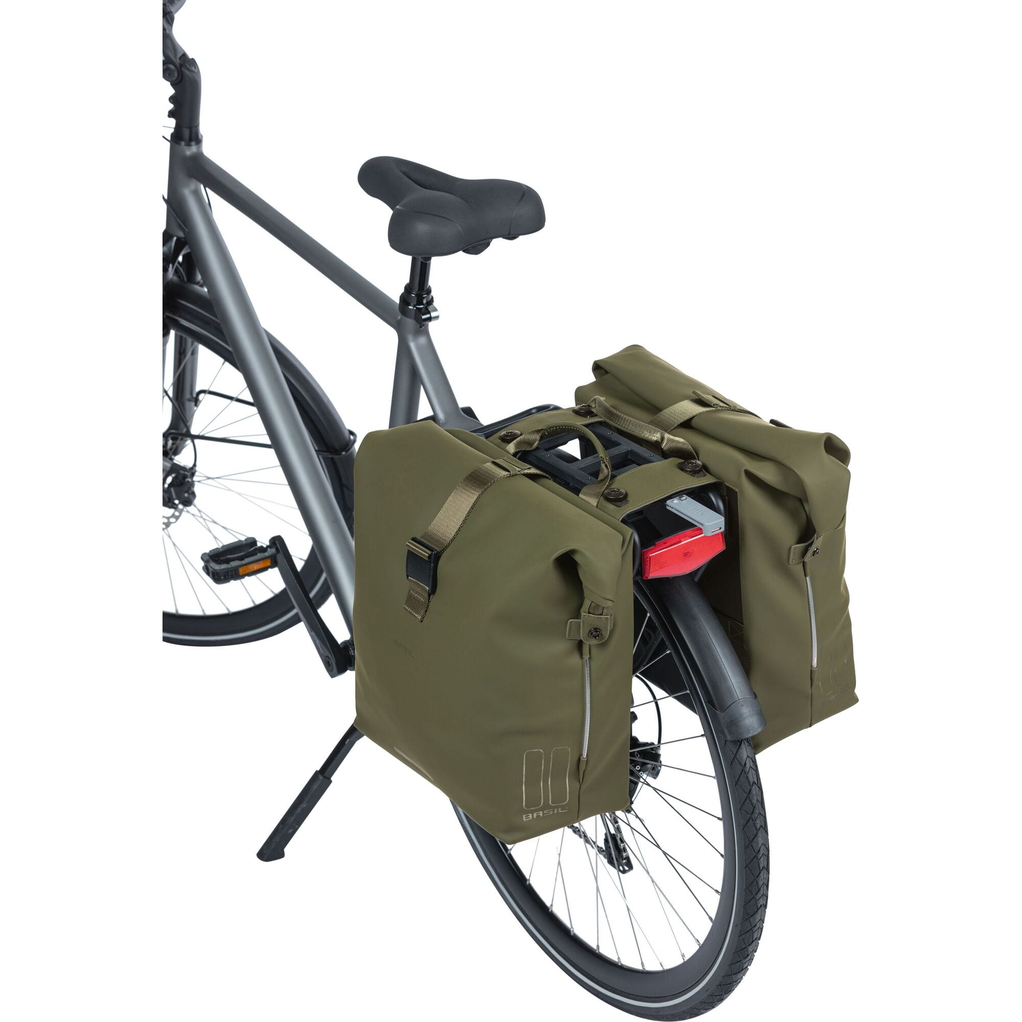 Basil SoHo Nordlicht MIK - bicycle double bag - 41 liter - moss green