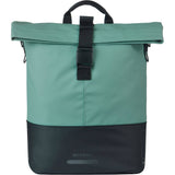 Basil Basil Cove Shopper bike bag with MIK hooks, waterproof urban commuter accessory, shown attached to bike handlebars.