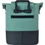 Basil Basil Cove Shopper Bike Bag with MIK hooks, waterproof urban commuter bag shown on a bike with reflective details.