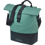 Basil Basil Cove Shopper Bike Bag with MIK hooks, waterproof urban commuter accessory, showing a black bike basket with bag attached.
