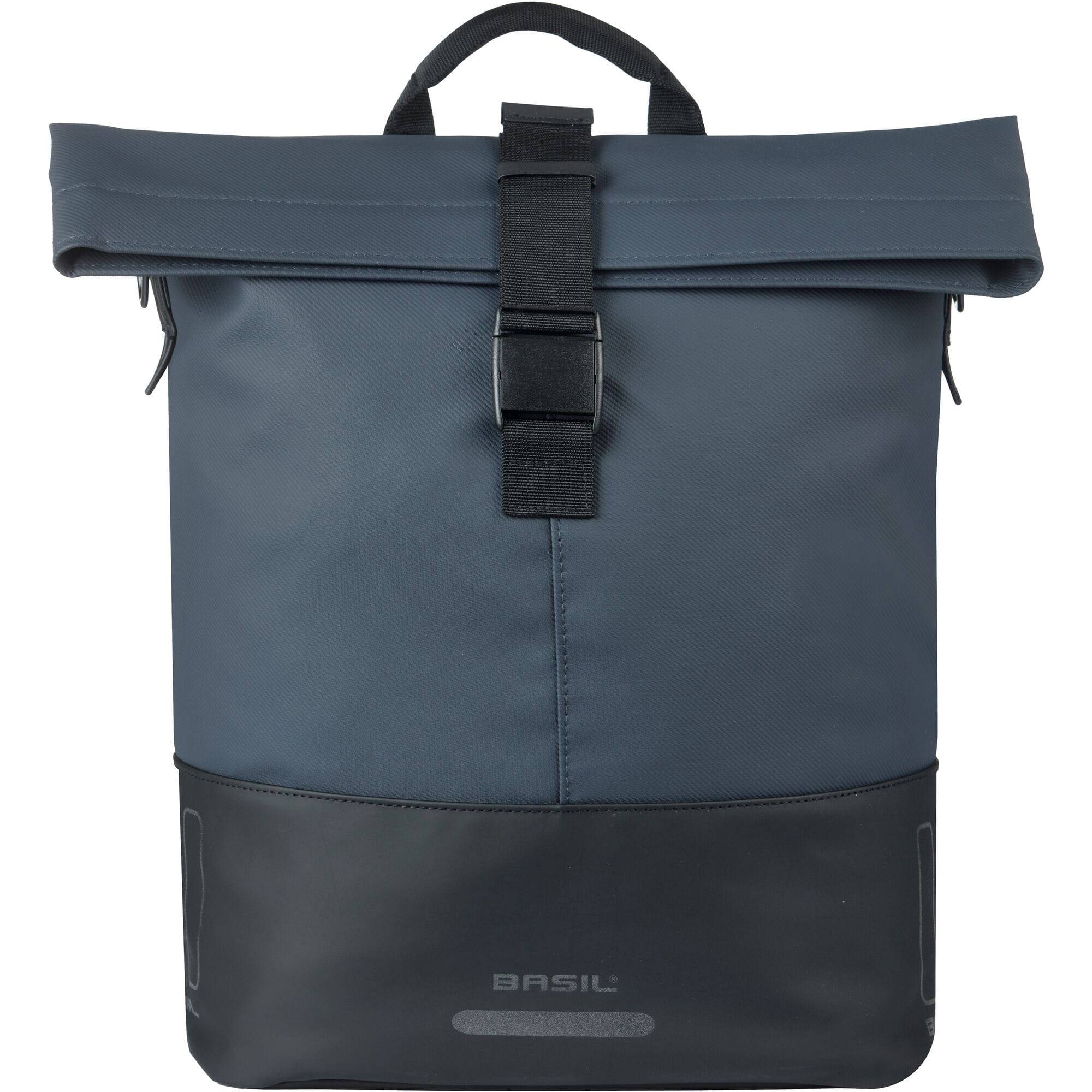 Basil Basil Cove Shopper bike bag with waterproof fabric and MIK hooks, designed for urban commuting and bike accessories.