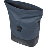 Basil Cove Shopper Bike Bag with MIK hooks, waterproof urban commuter accessory showing a sleek black bag attached to a bicycle.