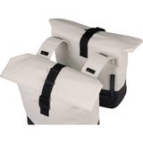 Basil Cove double pannier bag for bikes, water-repellent commuting luggage with adjustable straps and reflective details.