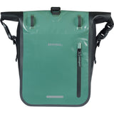 Basil Rivo M Waterproof Tarpaulin Bike Bag with MIK hooks and shoulder strap, designed for cycling accessories.