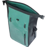 Basil Rivo M Waterproof Tarpaulin Bike Bag with MIK hooks and shoulder strap, designed for cycling accessories.