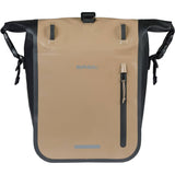Waterproof Basil Rivo M bike bag with MIK hooks and shoulder strap, designed for outdoor bike accessories and storage.