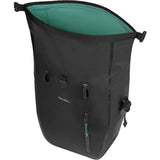 Basil Rivo L tarpaulin rear bike bag with MIK hooks and removable strap, designed for bicycle accessories and storage.