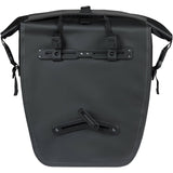 Basil Rivo L tarpaulin rear bike bag with MIK hooks and removable strap, designed for cycling accessories and bike storage.
