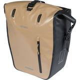 Basil Rivo L tarpaulin rear bike bag with MIK hooks and removable strap, designed for bicycle accessories and storage.