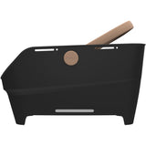 Basil Cento Neo rear bicycle basket with multi-system mount for city bikes and e-bikes, shown attached to bike frame.