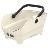 Basil Neo rear bicycle basket with multi-system mount for city bikes and e-bikes, shown attached to a bicycle in the image.