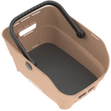 Basil Cento Neo rear bicycle basket with multi-system mount, suitable for city bikes and e-bikes, shown mounted on a bike.