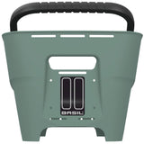 Basil Cento Neo rear bicycle basket attached to a city bike, designed for E-bikes with a multi-system mounting option.