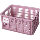 Pink Basil Small Bicycle Crate 17.5L eco-friendly bike basket with versatile mounting options for bike accessories.