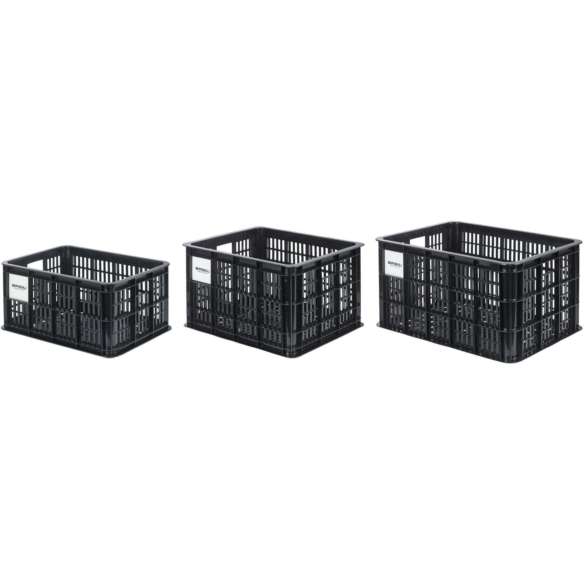Basil bicycle crate MIK S, 17.5L, recycled synthetic, black