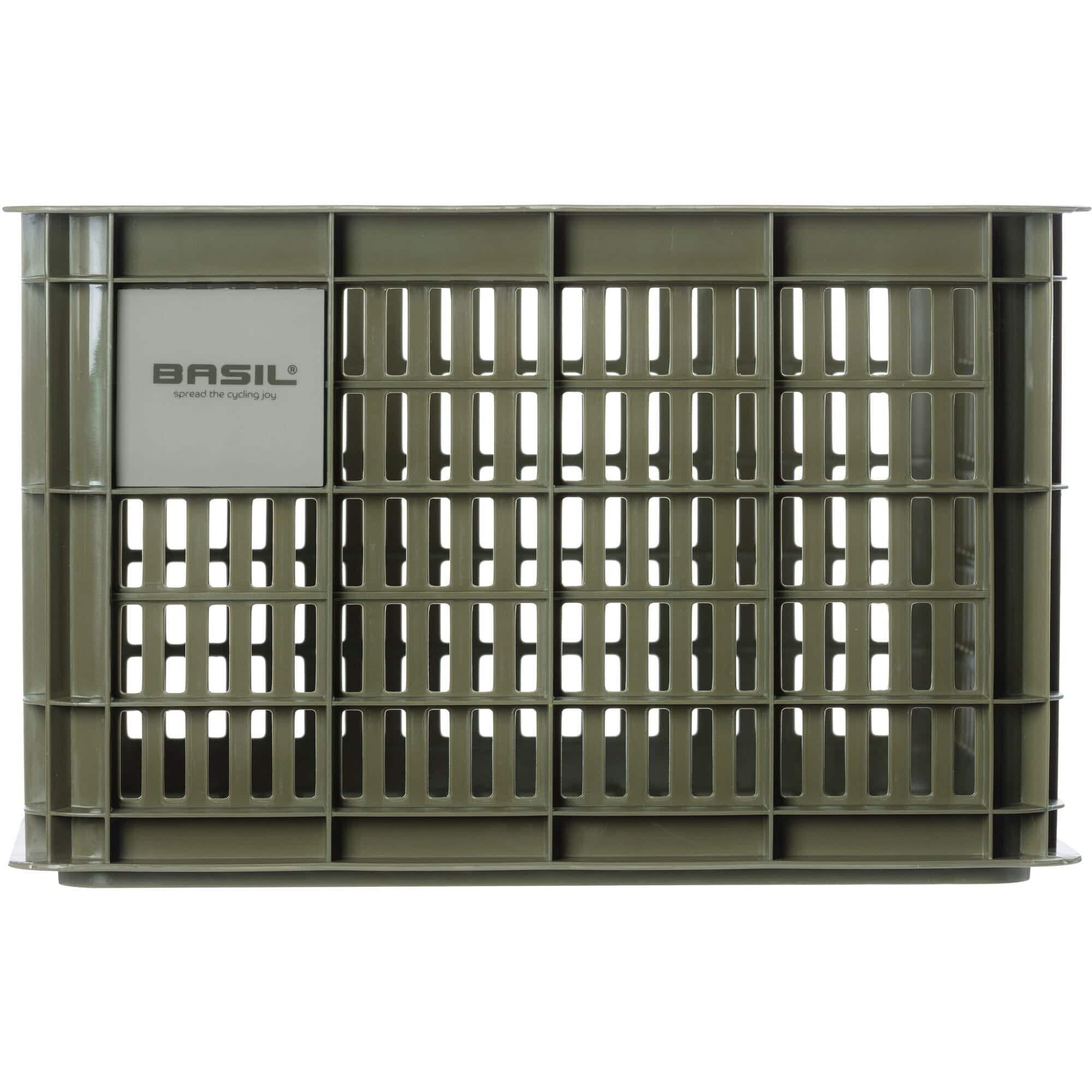 Green Basil Bicycle Crate Medium for bikes, eco-friendly storage basket with a sturdy design, ideal for bike accessories.