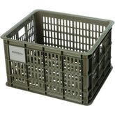 Green Basil medium bicycle crate for bike accessories, 29.5L eco-friendly storage basket with a sturdy design for bike cargo.