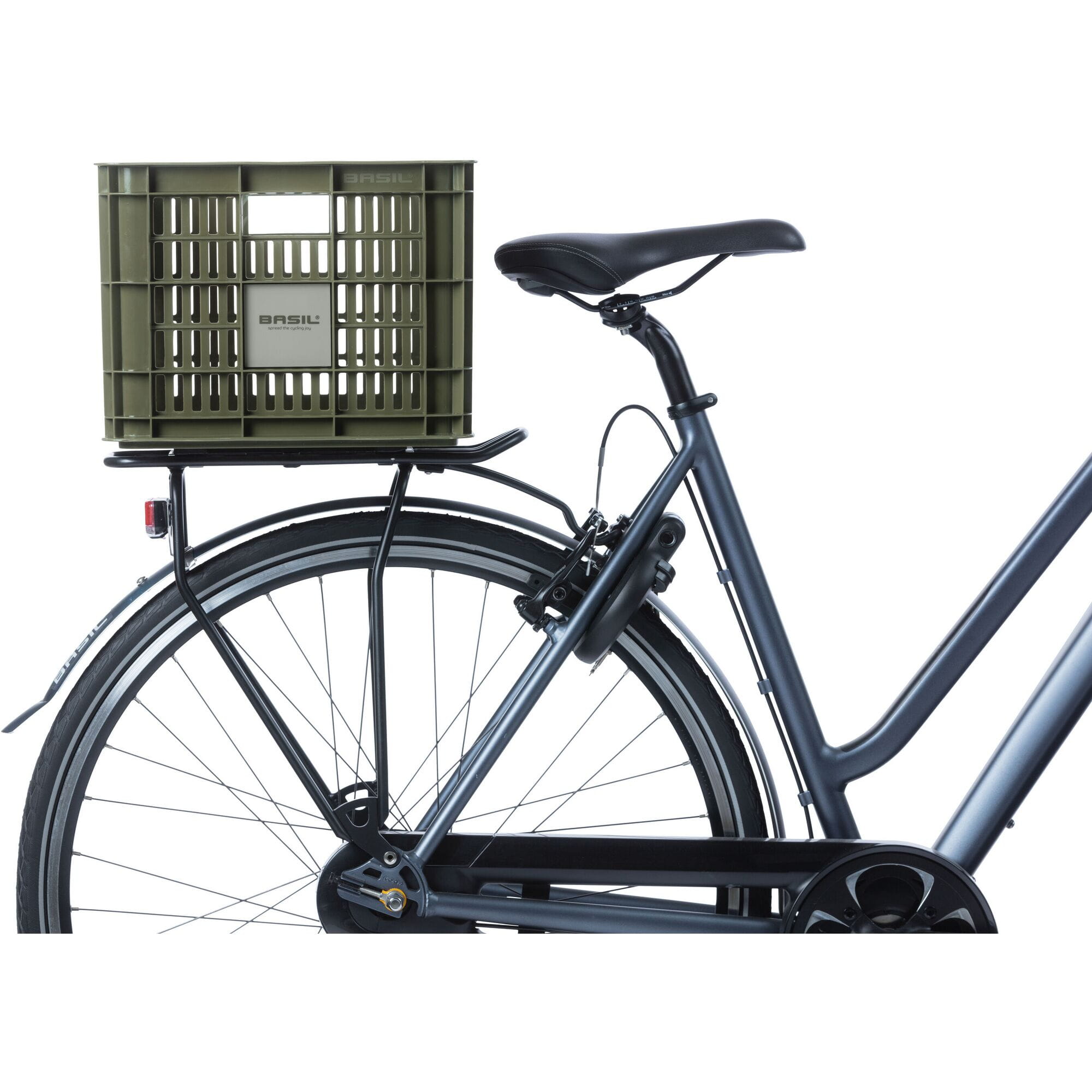 Basil bicycle crate M - medium - 29.5 litres - green